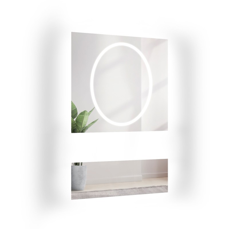Spiegel voor kaptafel in twee delen met verlichting - HUGO GLAM LED