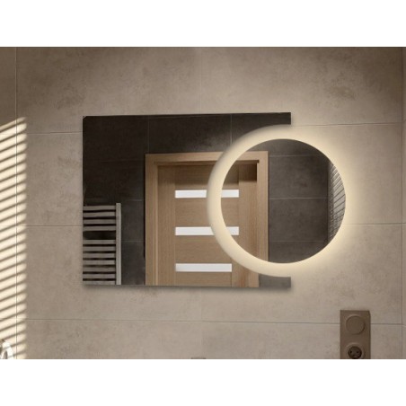 Set van cirkel en komeet badkamerspiegels met verlichting - KOSMIK LED