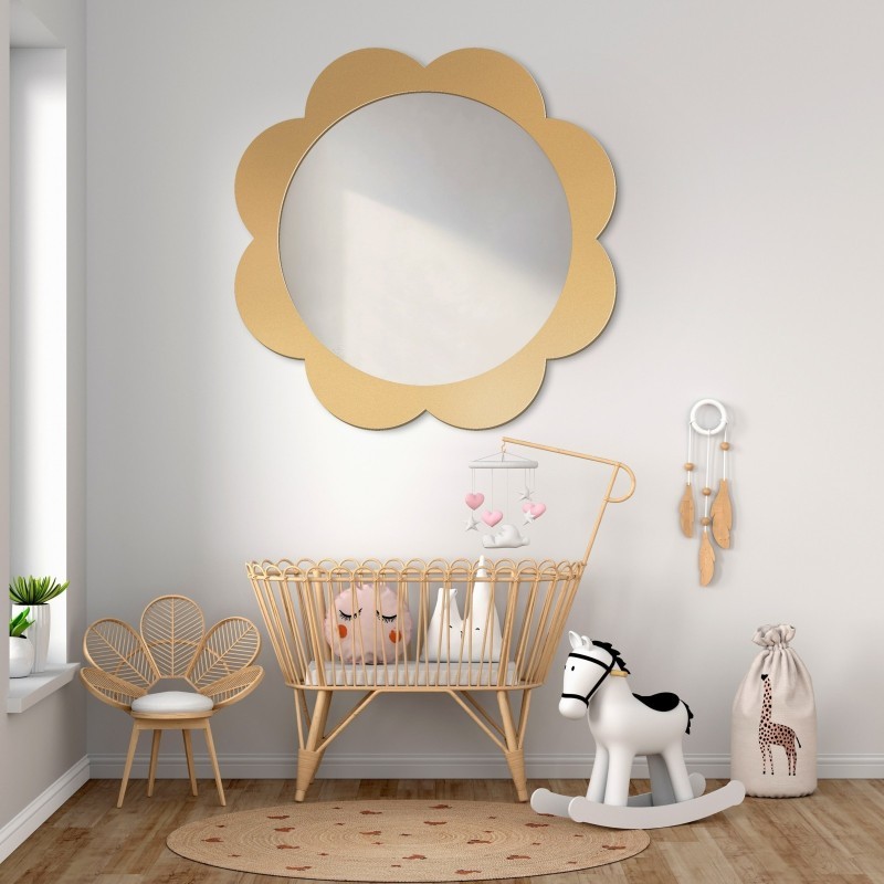 Decoratieve wandspiegel voor een kind in mdf lijst - BLOEMETJE