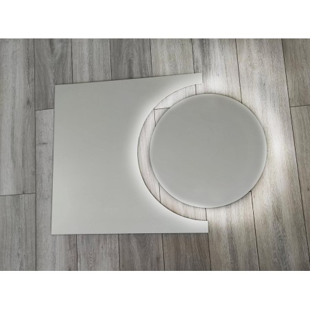 Set van cirkel en komeet badkamerspiegels met verlichting - KOSMIK LED