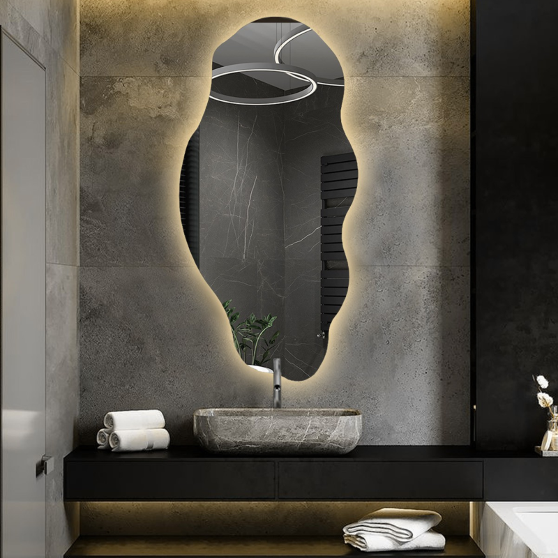Decoratieve spiegel met organische vorm en verlichting - LOLIT LED