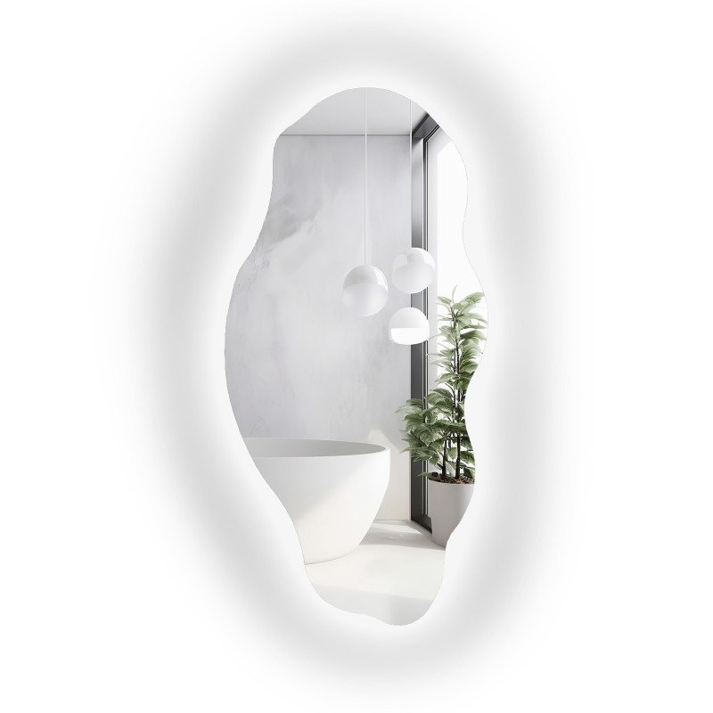 Decoratieve spiegel met organische vorm en verlichting - LOLIT LED