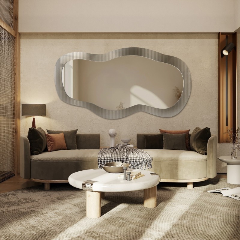 Decoratieve spiegel op ornamentglas Estriado – LUXORA GLASORI