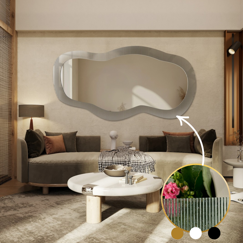 Decoratieve spiegel op ornamentglas Estriado – LUXORA GLASORI