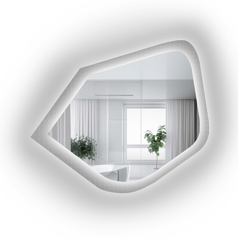 Spiegel op ornamentglas Master Flex met verlichting - LUXORA PRISTAL LED