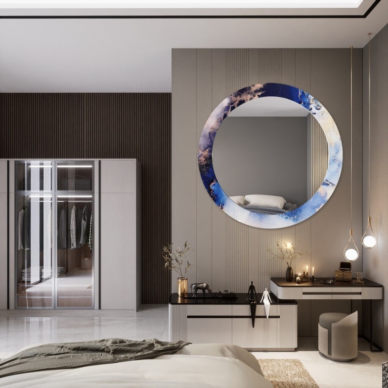 Ronde spiegel op blauw marmer – MARBLE IRIS