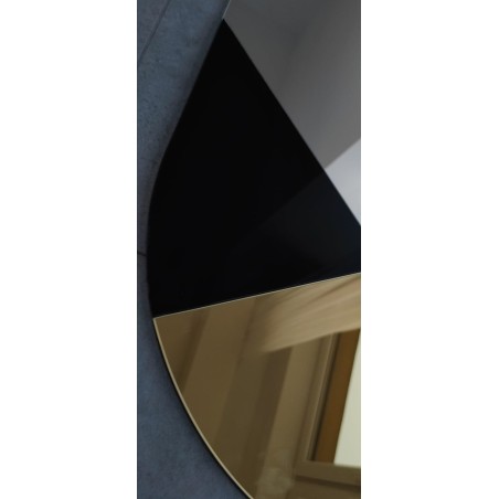 Exclusieve ovale decoratieve spiegel in zwart en goud - ROYAL