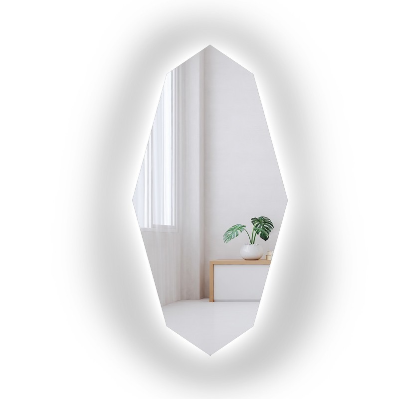 Decoratieve spiegel met scherpe organische vorm en verlichting - RIOLIT LED