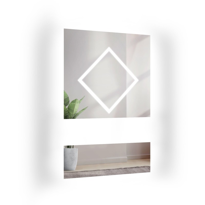 Spiegel voor kaptafel in twee delen met verlichting - ROMBI GLAM LED