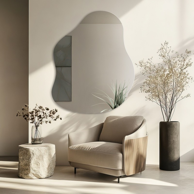 Decoratieve spiegel met organische vorm - STONE