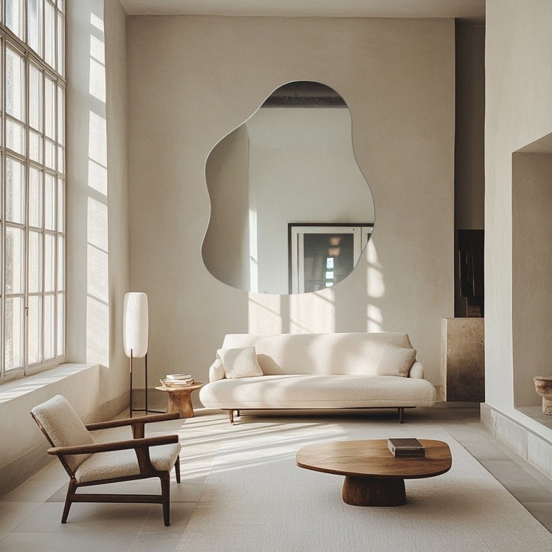 Decoratieve spiegel met organische vorm - STONE