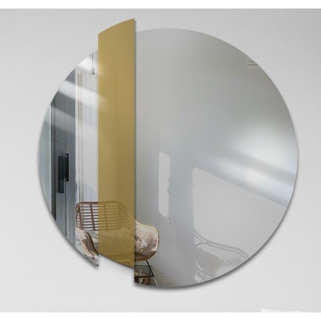 Ronde decoratieve spiegel met gouden streep - BONA