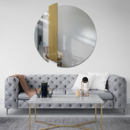 Ronde decoratieve spiegel met gouden streep - BONA