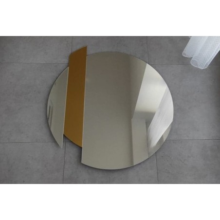 Ronde decoratieve spiegel met gouden streep - BONA