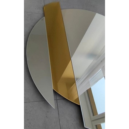 Ronde decoratieve spiegel met gouden streep - BONA