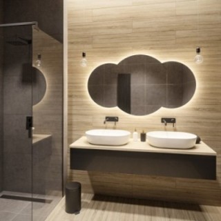 Set badkamerspiegels met verlichting - UNIVERSE DOUBLE LED