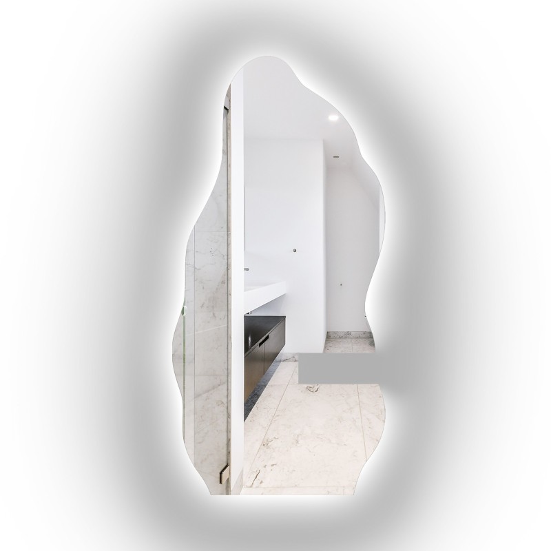 Onregelmatig gevormde spiegel met kastuitsparing met verlichting - AURO 2 LED