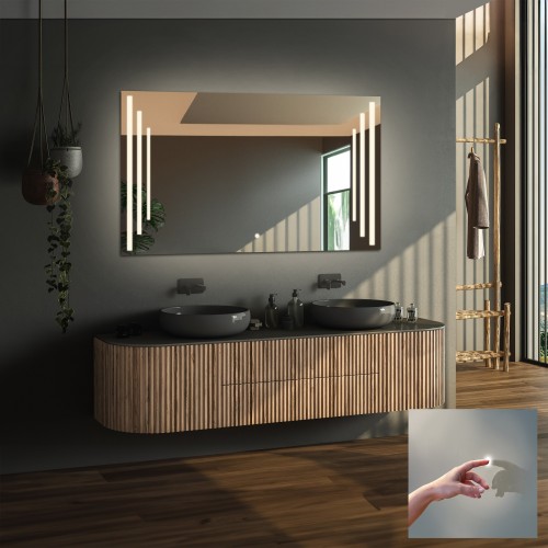 Łazienkowe lustro prostokątne z włącznikiem - ALIS LED PREMIUM