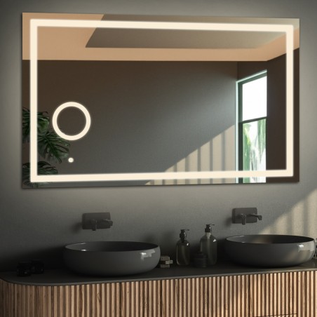 Rechthoekige badkamerspiegel met zoom ledspiegel - EMI LED PREMIUM