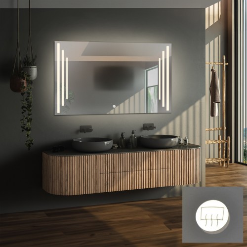 Łazienkowe lustro prostokątne z matą antyparową - ALIS LED PREMIUM