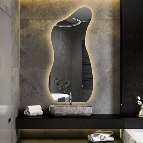 Lustro o organicznym kształcie z podświetleniem - ANGELIT LED