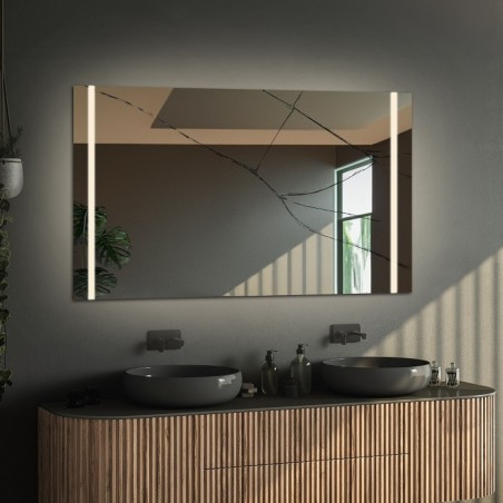 Rechthoekige badkamerspiegel met veiligheidsfolie - FLAWIA LED PREMIUM