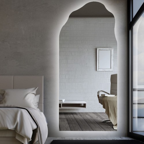 Półowalne lustro o organicznym kształcie z podświetleniem - AURO LED 1