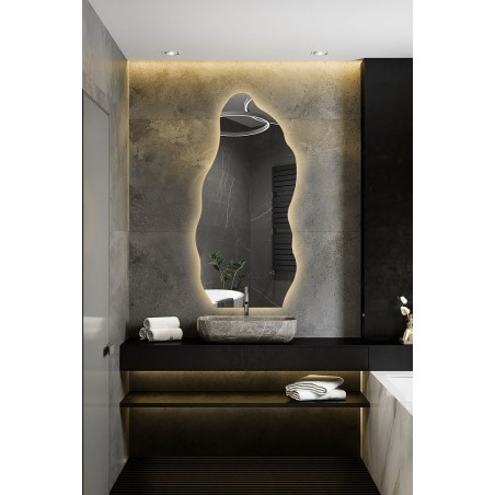 Organisch gevormde spiegel met verlichting - AURO LED 2