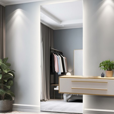 Grote rechthoekige spiegel voor badkamer met kastuitsparing met verlichting - AGIS LED