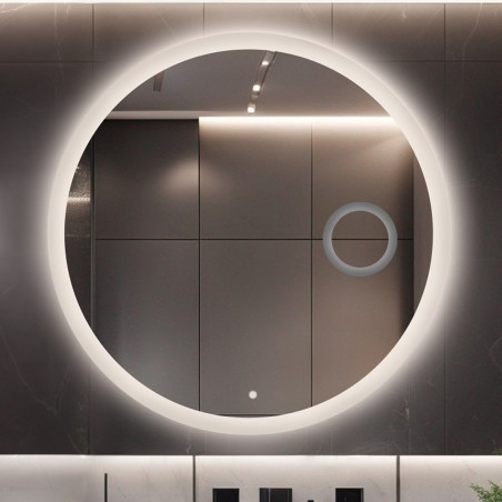 Ronde badkamerspiegel met zoomspiegel en schakelaar - CAPELLA LED PREMIUM