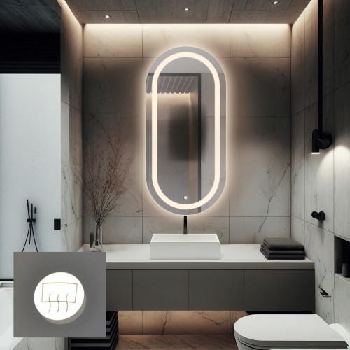 Łazienkowe lustro owalne z matą antyparową - HOLI LED PREMIUM