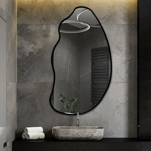 Lustro o organicznym kształcie w ramie - TOPAZ W RAMIE