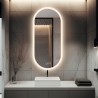 Ovale badkamerspiegel met digitale klok - ROMI LED PREMIUM