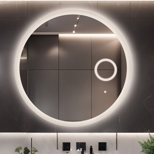 Łazienkowe lustro okrągłe z lusterkiem zoom led - CAPELLA LED PREMIUM