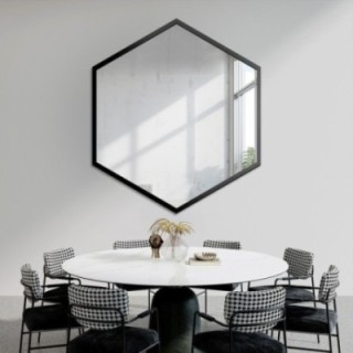 Geometrisch gevormde spiegel in een frame - HEXA IN A FRAME