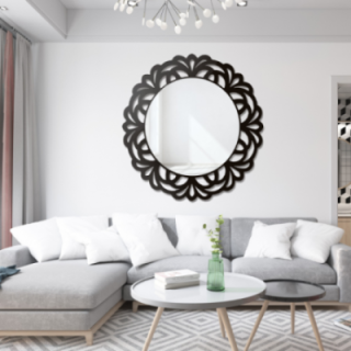 Decoratieve spiegel in opengewerkte mdf lijst - IDALIA