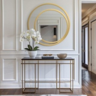 Ronde spiegel in dubbele mdf lijst - JASMIN