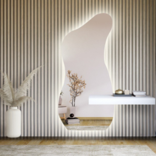 Onregelmatig gevormde spiegel met kastuitsparing met verlichting - ANGELIT LED