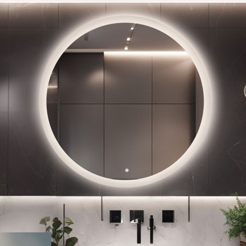 Łazienkowe lustro okrągłe z włącznikiem - CAPELLA LED PREMIUM