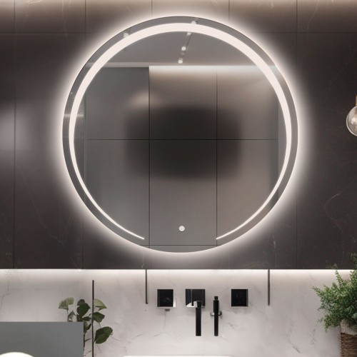 Łazienkowe lustro okrągłe z matą antyparową - NELA LED PREMIUM