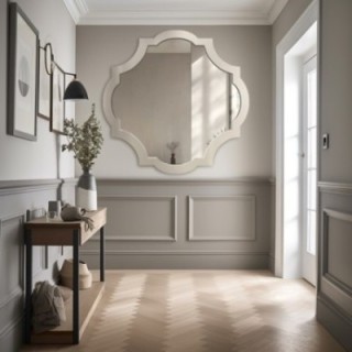 Wandspiegel in retro stijl in lijst - SKARLET