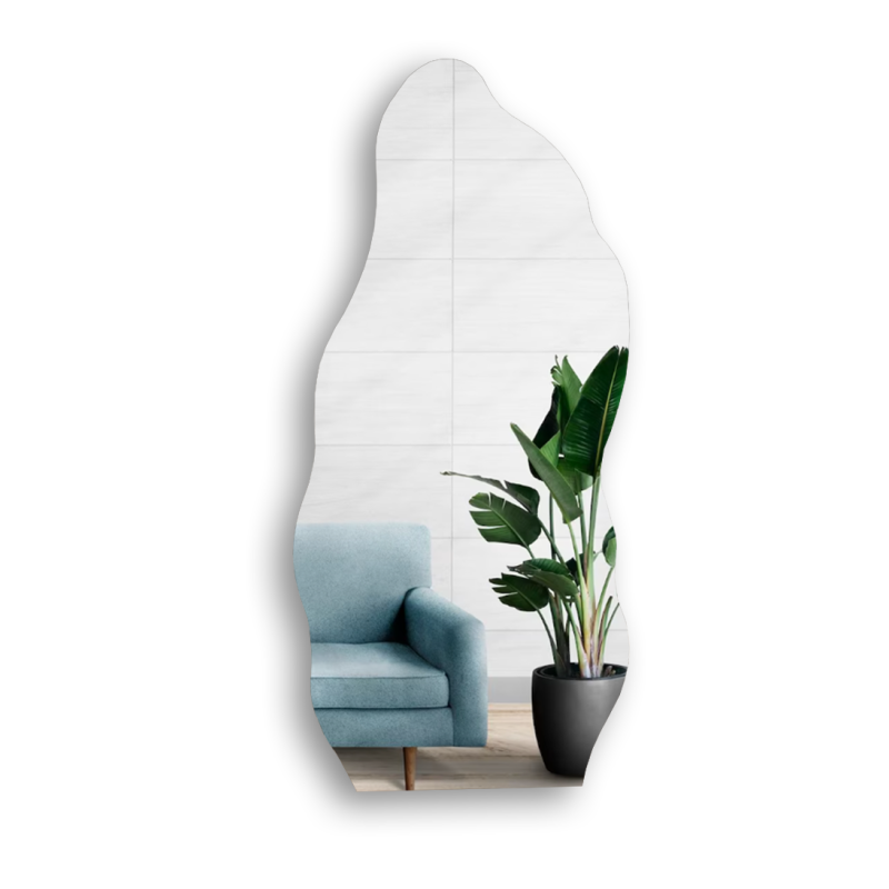 Decoratieve half-ovale spiegel met een organische vorm - AURO 2