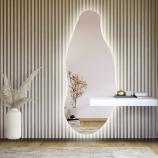 Onregelmatig gevormde spiegel met kastuitsparing met verlichting - BARYT LED