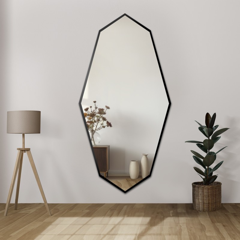 Decoratieve spiegel met scherpe organische vorm in lijst - RIOLIT IN FRAME