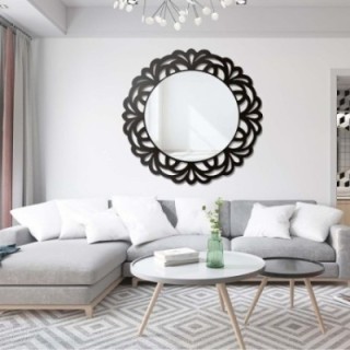 Decoratieve spiegel in opengewerkte mdf lijst - IDALIA
