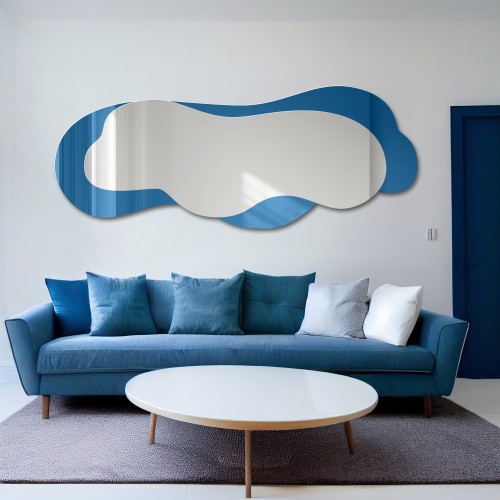 Nieregularne lustro niebieskie - SKYLINE BLUE