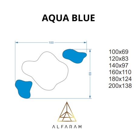 Onregelmatige blauwe spiegel - AQUA BLUE