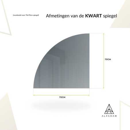 Kwartcirkel badkamerspiegel - KWART