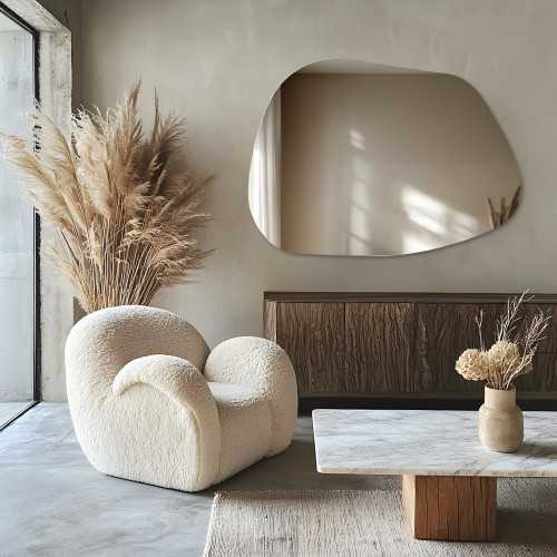 Decoratieve spiegel met organische vorm - BAZALT