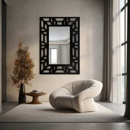 Spiegel in opengewerkte decoratieve MDF lijst - ROZEL - lijstkleur naar keuze